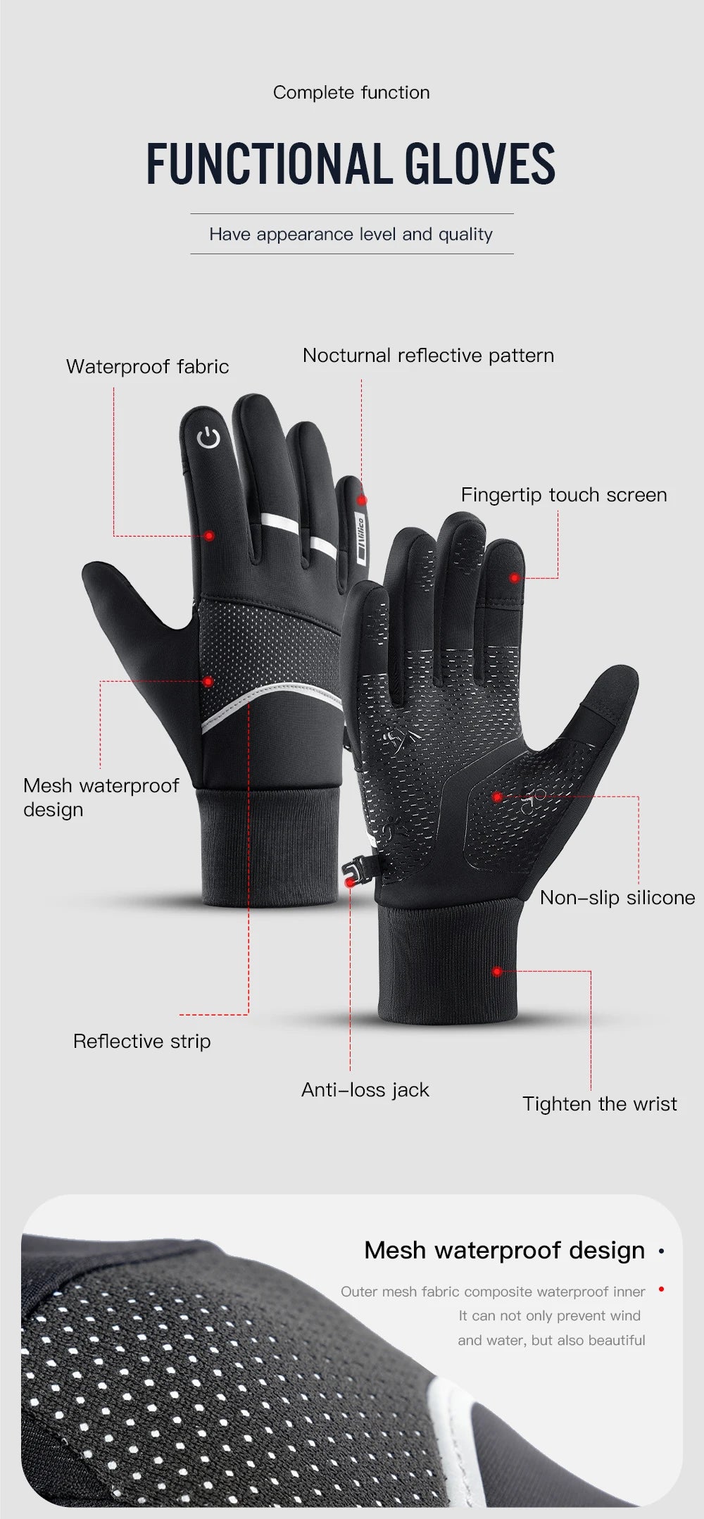 Winter Cycling Gloves for Men Women Warm Biking Glove for Riding Bicycle Gloves Waterproof Touchscreen Accessories Hiking Gloves