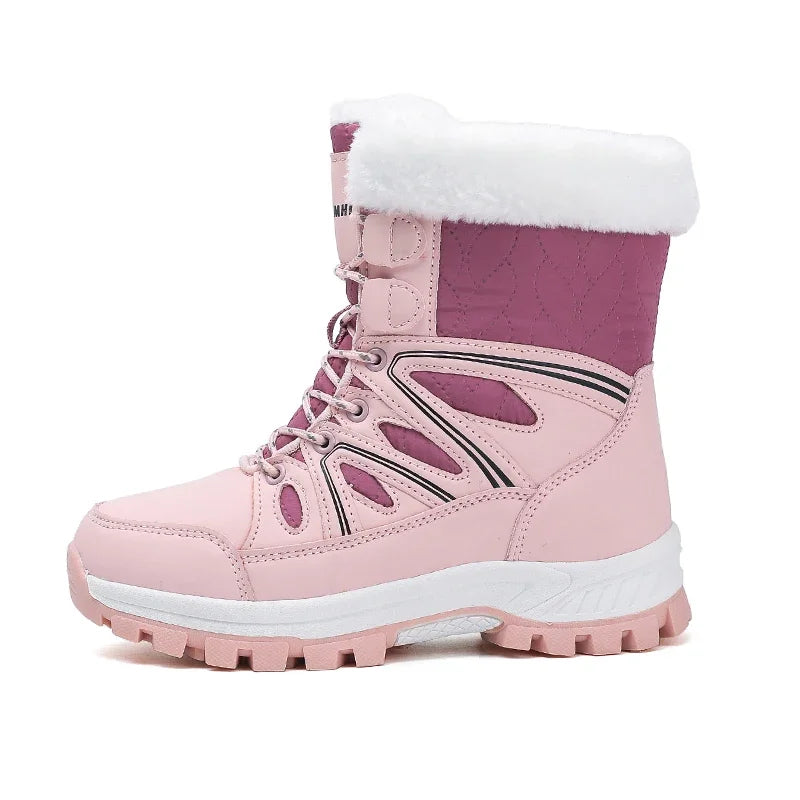 Winter Snow Boots Women High-top Outdoor Casual Keep Warm Soft Plush Ankle Boots Women Anti-slip Wear-resistant Women Shoes