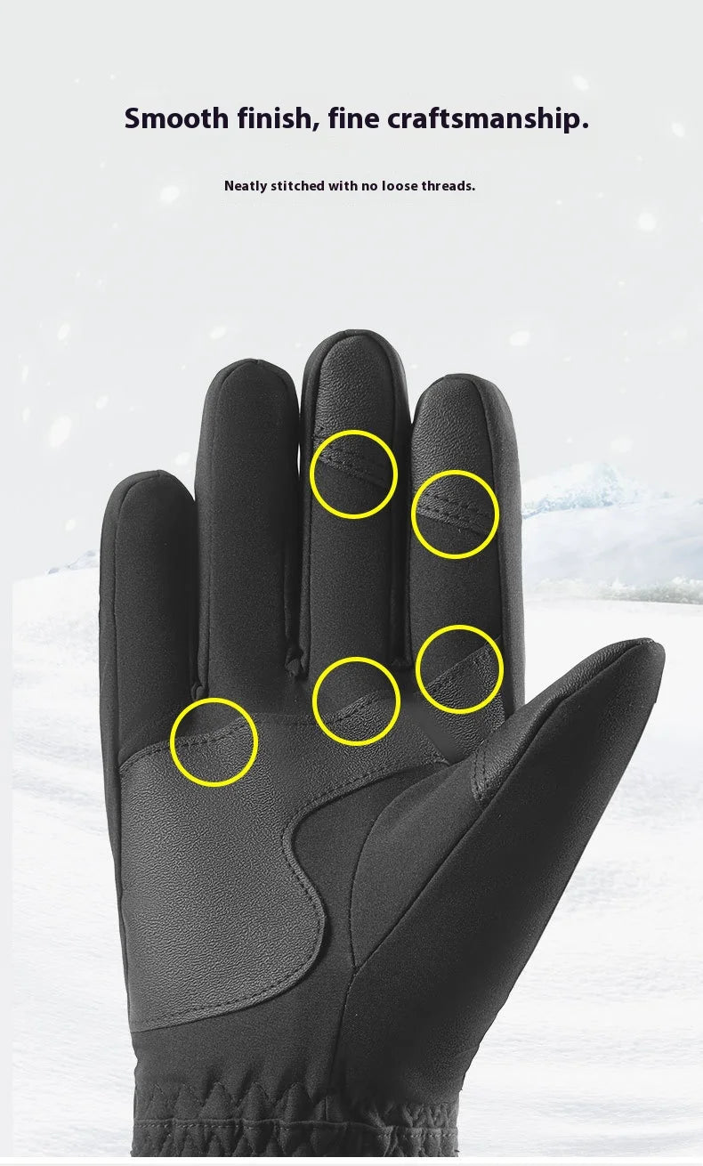 Winter ski gloves for men and women waterproof windproof warmth thickened anti-slip touch screen riding driving gloves