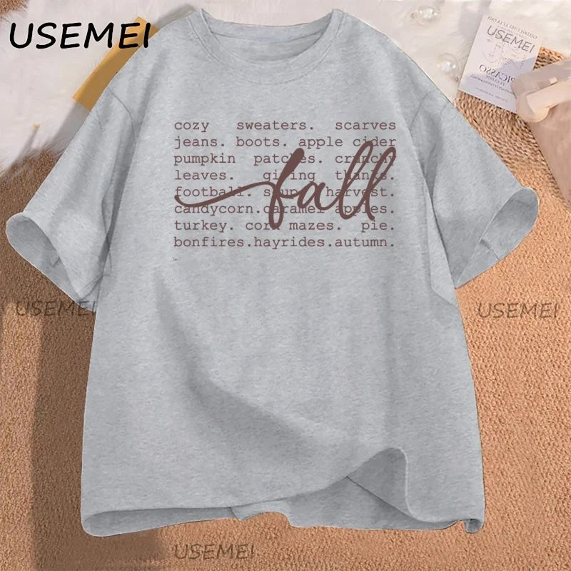 Fall Definition T-shirt Women Cozy Thanksgiving Faith T Shirt Casual Cotton Short Sleeve Round Neck Tshirt Women's Clothing Tees