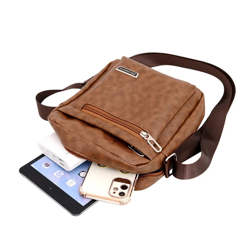 Men's Genuine Leather Crossbody Shoulder Bags High quality Tote Fashion Business Man Messenger Bag Leather Bags fanny pack