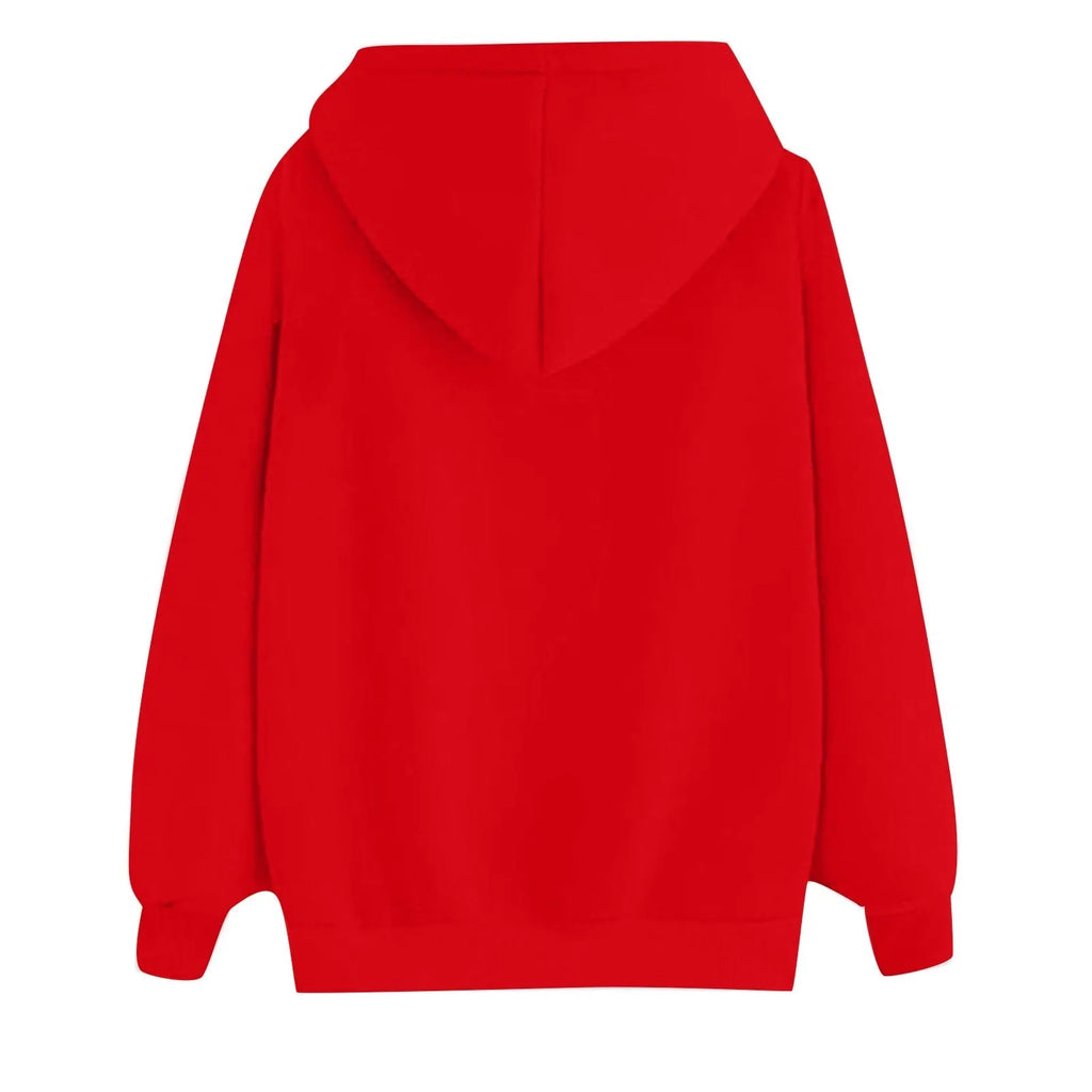 Women's Hoodies Tops Long Sleeve Sports blouse Spring Fashion fun Print Sweatshirts Solid Casual Loose Hooded Sweatshirt