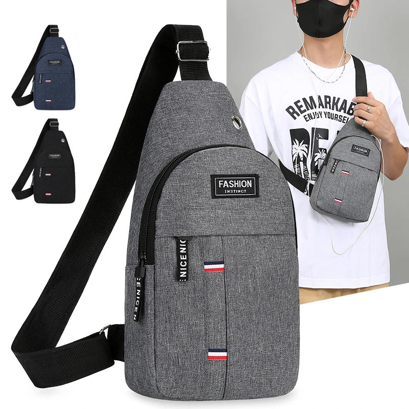 Chest Bag Men's One Shoulder Crossbody Bag Large Capacity Outdoor Sports And Leisure Fashion Small Shoulder Bag Large Capacit