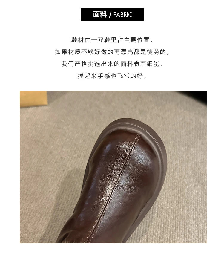 2026 Winter Vintage Women's Boots with Fashionable Added Insulation Warm and Thick Soles High Heels Made of Cotton Hot 35-40