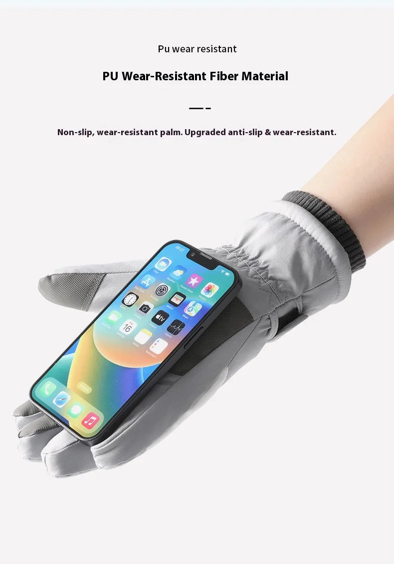 Winter ski gloves for men and women waterproof windproof warmth thickened anti-slip touch screen riding driving gloves