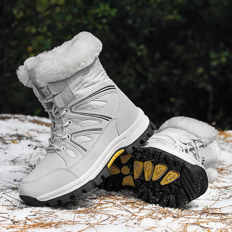 Winter Snow Boots Women High-top Outdoor Casual Keep Warm Soft Plush Ankle Boots Women Anti-slip Wear-resistant Women Shoes