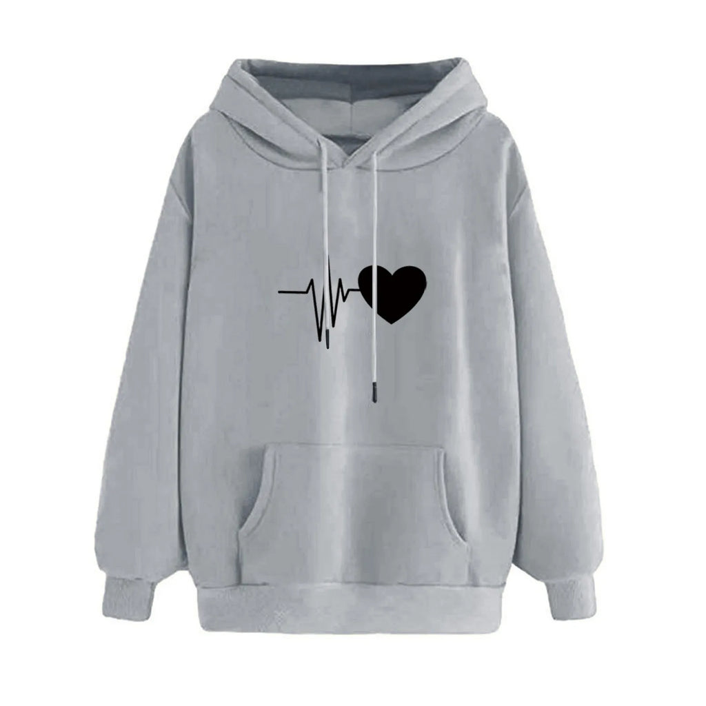 Women's Hoodies Tops Long Sleeve Sports blouse Spring Fashion fun Print Sweatshirts Solid Casual Loose Hooded Sweatshirt