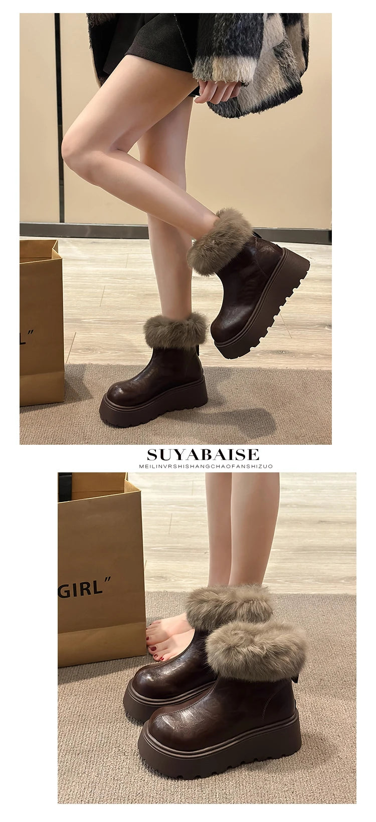 2026 Winter Vintage Women's Boots with Fashionable Added Insulation Warm and Thick Soles High Heels Made of Cotton Hot 35-40