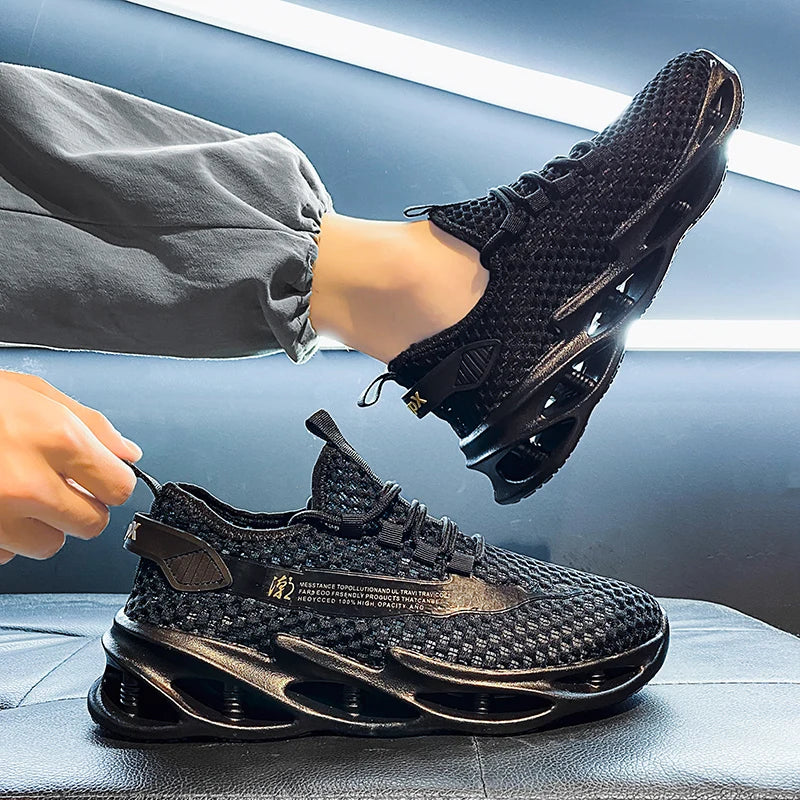 Men Shoes Summer 2023 New Breathable Mesh Hollow Tennis Shoes Man Running Sneakers Casual Sports Walking Shoes Tenis Masculino