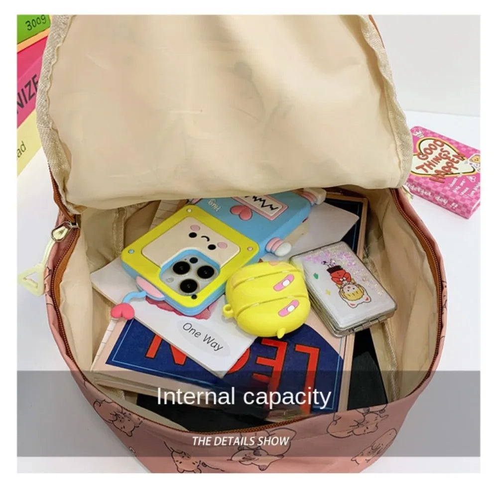 Cute Large Capacity Capybara Backpack Cartoon Breathable Student Schoolbag Nylon Ultra-light Book Bag Back to school Women Girl