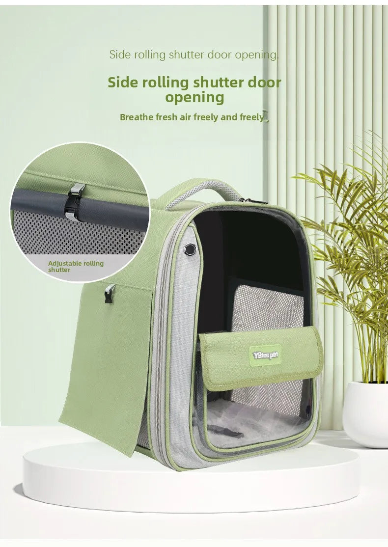 Cat backpack  outing schoolbag  double-shoulder pet bag  cat for travel  dog and cat supplies  transparent large-capacity portab