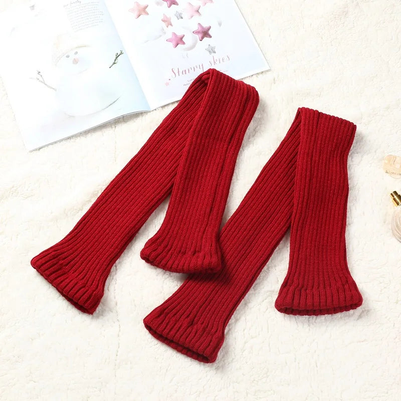 Winter Long Warm Leg Warmers Knitting Knee High Socks Girl Boot Topper Sock Skinny Stockings Knitted Crochet Long Socks