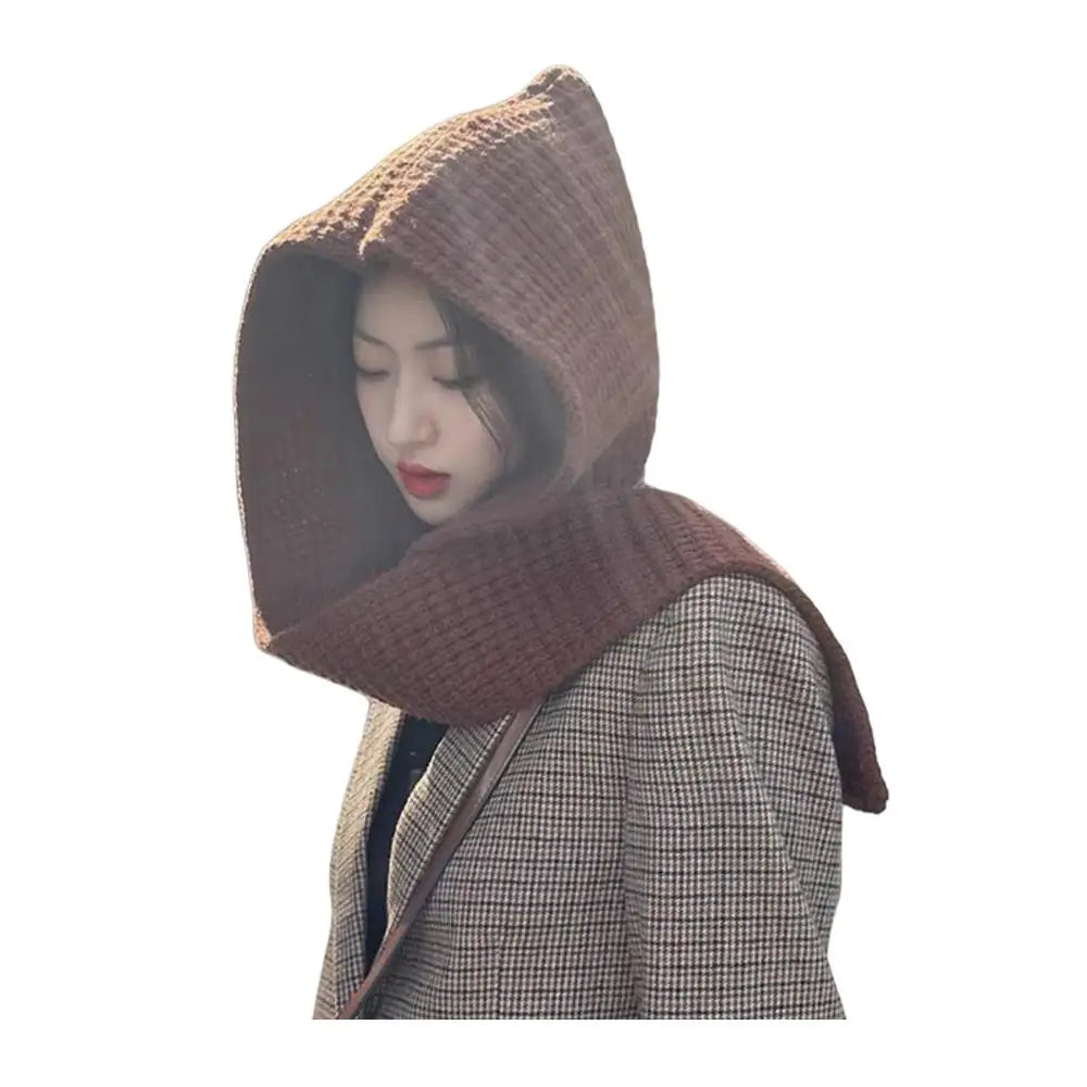 Hooded Scarf Early Autumn Scarf Hats Fashion Ear Protector Beanies Useful Earmuffs Cap Winter Thicken Items Women Neck Scarf