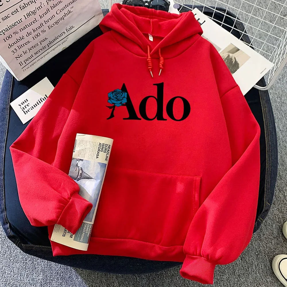Ado Graphic Printed Hoodies Sweatshirts Autumn Winter Women Men Casual Fashion O-Neck Long Sleeve Tops Clothing Fleece Pullover