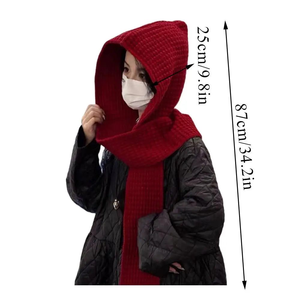 Hooded Scarf Early Autumn Scarf Hats Fashion Ear Protector Beanies Useful Earmuffs Cap Winter Thicken Items Women Neck Scarf