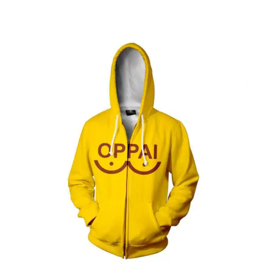 Adult Yellow Hoodies cartoon Hoodie Saitama cosplay clothing Men Women Costume Sweatshirts Mens anime clothes
