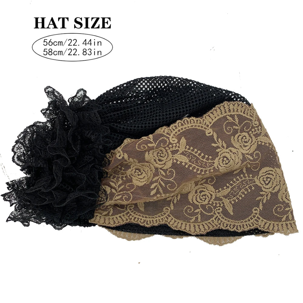 Muslim Under Scarf Hat Cancer Chemo Hats Turbante mujer Embroidery Turban Cap for Women Summer Breathable Head Wraps Bonnet