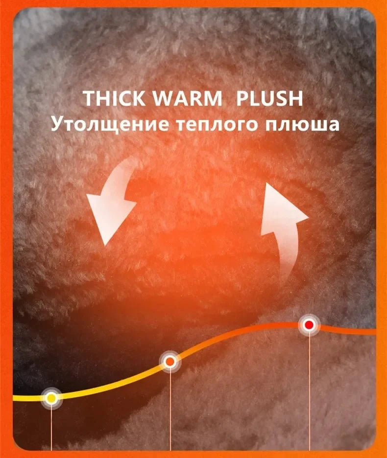 New Winter Men's Shoes Warm Plush Men's Boots High Top Couple Snow Boots Winter Outdoor Anti-Slip Ankle Boots Work Casual Boots