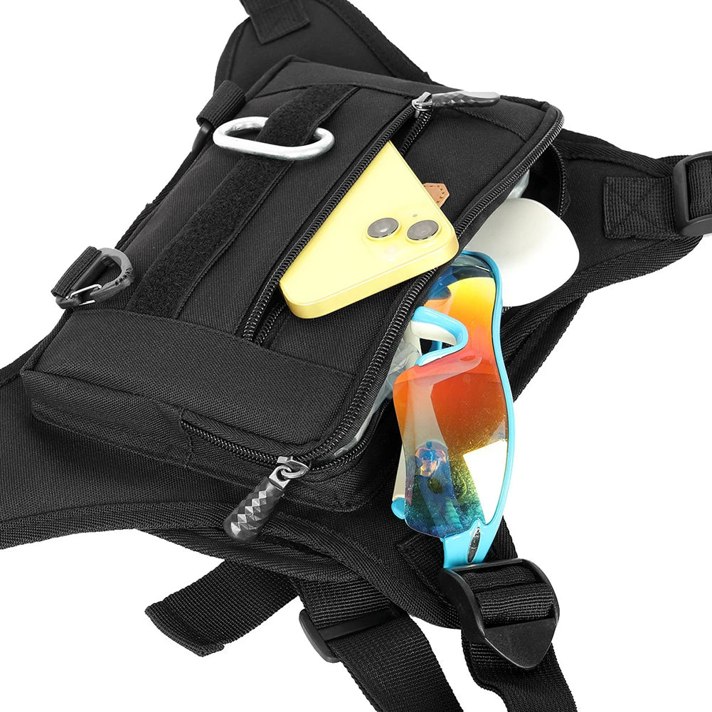 Front Chest Pack Multi-Pockets Fashion Sport Backpack Adjustable Strap Streetwear Chest Bag for Running Travel