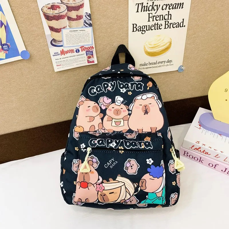 Cute Large Capacity Capybara Backpack Cartoon Breathable Student Schoolbag Nylon Ultra-light Book Bag Back to school Women Girl