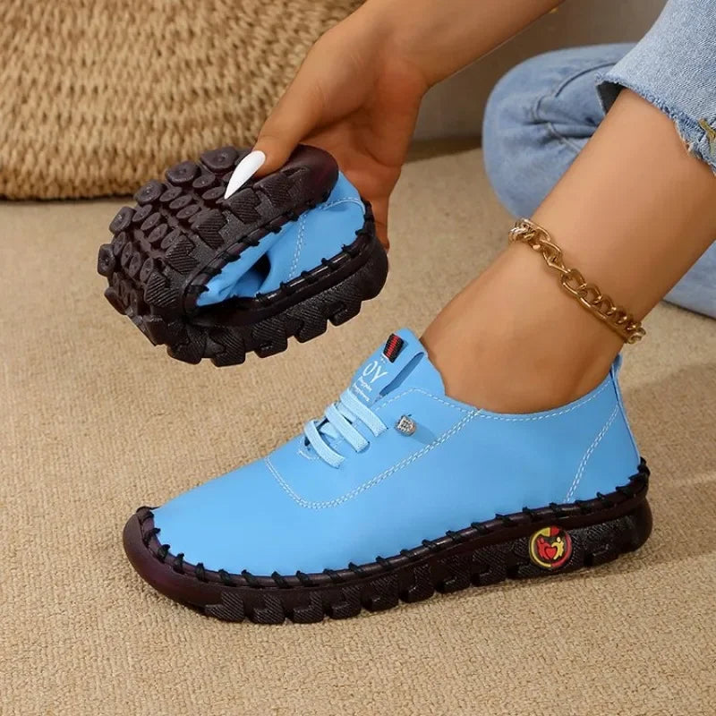 Women Sneakers Spring Summer 2025 New Soft-soled Roman Sneakers Breathable Retro Stitching Muffin Bottom Plus Size Women Shoes