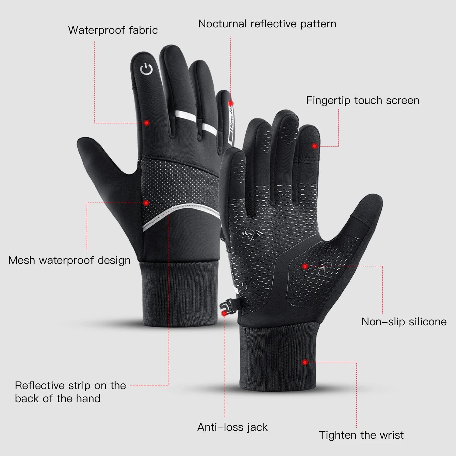 Winter Cycling Gloves for Men Women Warm Biking Glove for Riding Bicycle Gloves Waterproof Touchscreen Accessories Hiking Gloves