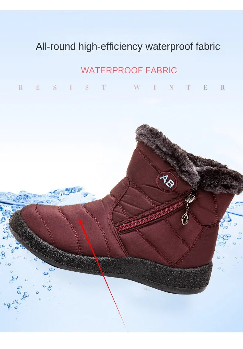 Winter Women Boots Thick Bottom Ankle Boots Women Waterproof Boots Fashion Women Shoes Solid Color Ladies Shoes Female Sneakers