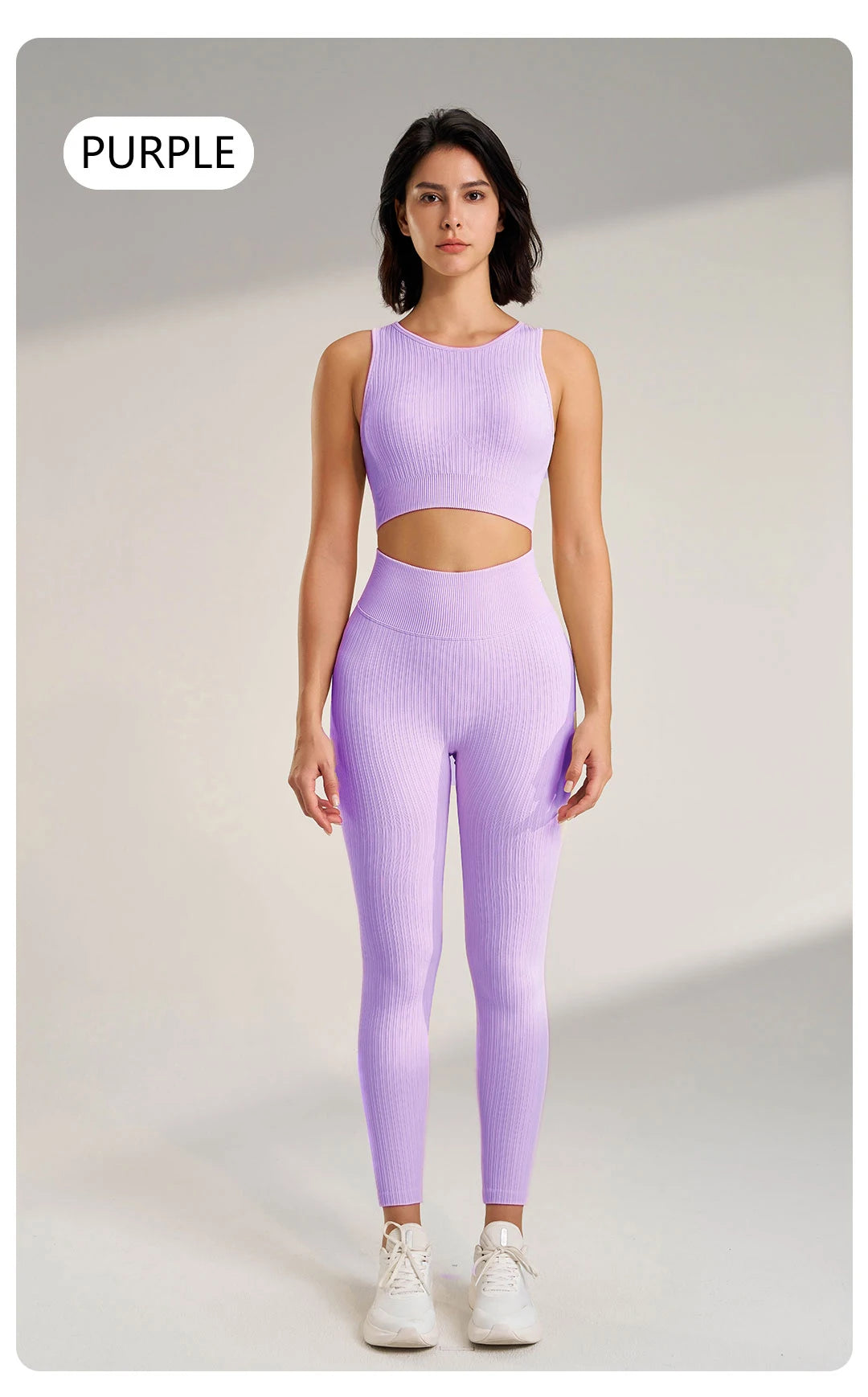 Women's Sports Fitness Suit Gym High Intensity Workout Shockproof Bra High Waisted Leggings Tights Yoga Suit Training Set