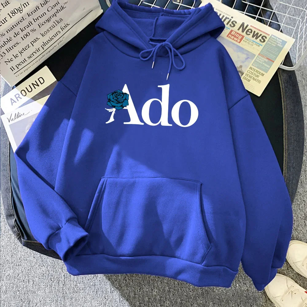 Ado Graphic Printed Hoodies Sweatshirts Autumn Winter Women Men Casual Fashion O-Neck Long Sleeve Tops Clothing Fleece Pullover