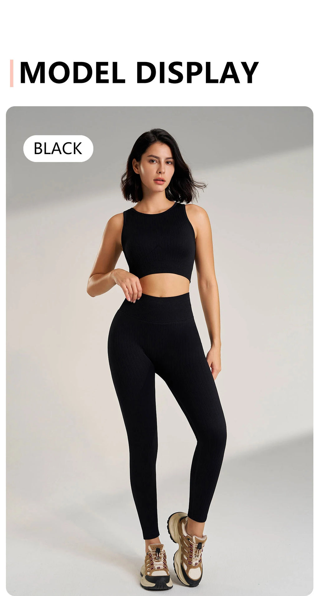 Women's Sports Fitness Suit Gym High Intensity Workout Shockproof Bra High Waisted Leggings Tights Yoga Suit Training Set
