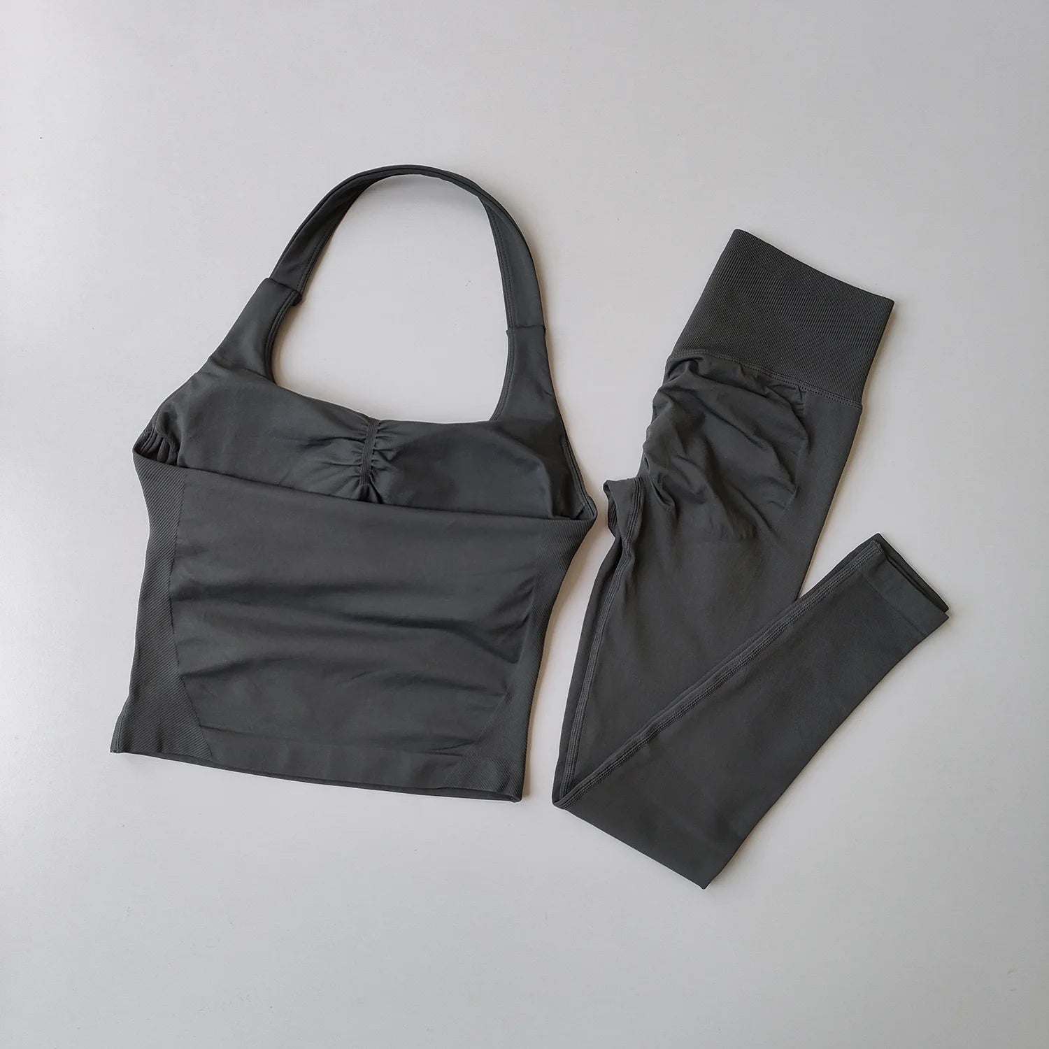 Workout Sets for Women - Seamless Yoga Outfit with Padded Sports Bra, High Waist Booty Lifting Leggings for Gym
