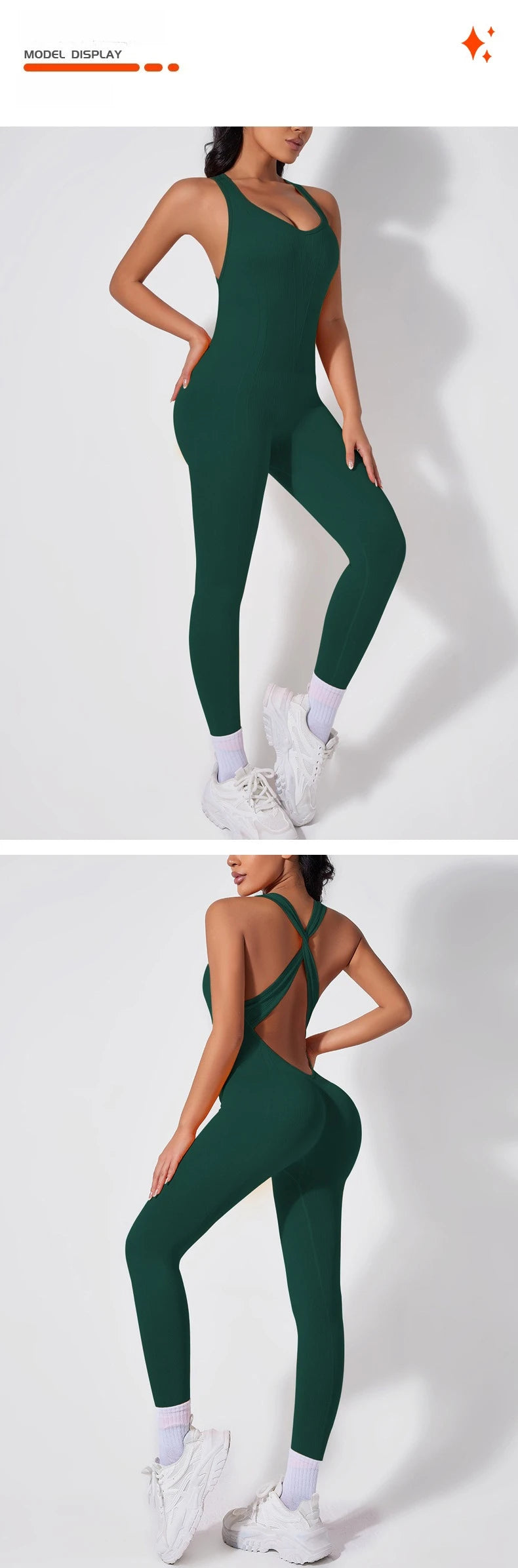 Crisscross Back Yoga Bodysuit Women V-Neck Butt Lifting Workout Jumpsuit Seamless Running Fashion Slim High Elastic Bodysuit