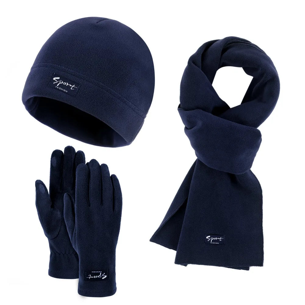 Neck Warmer Winter Beanie Hats Scarf Gloves Set Thicken Windproof Women Warm Knitted Hat Ear Protection Cold Proof