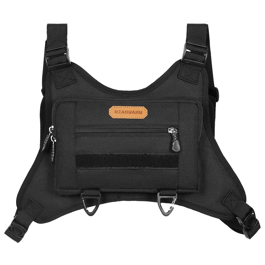 Front Chest Pack Multi-Pockets Fashion Sport Backpack Adjustable Strap Streetwear Chest Bag for Running Travel