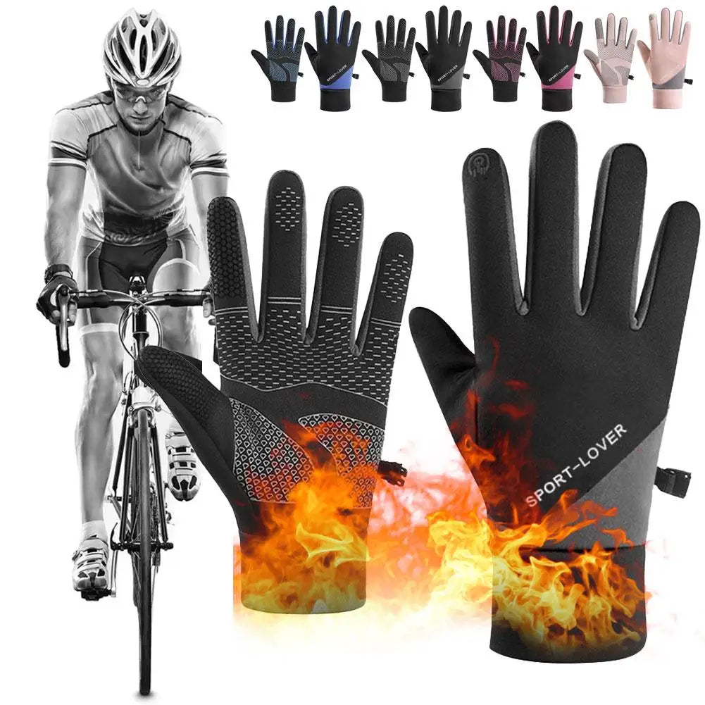 Winter Warm  Cycling Gloves Windproof Sports Running Motorcycle Anti-Slip Warm Outdoor Sports Touch Screen Full Fingers Gloves