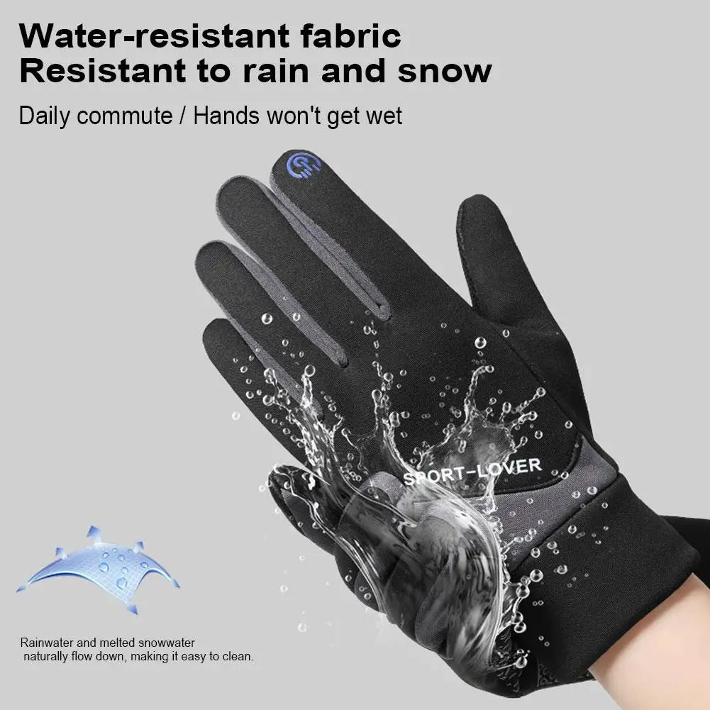 Winter Warm  Cycling Gloves Windproof Sports Running Motorcycle Anti-Slip Warm Outdoor Sports Touch Screen Full Fingers Gloves