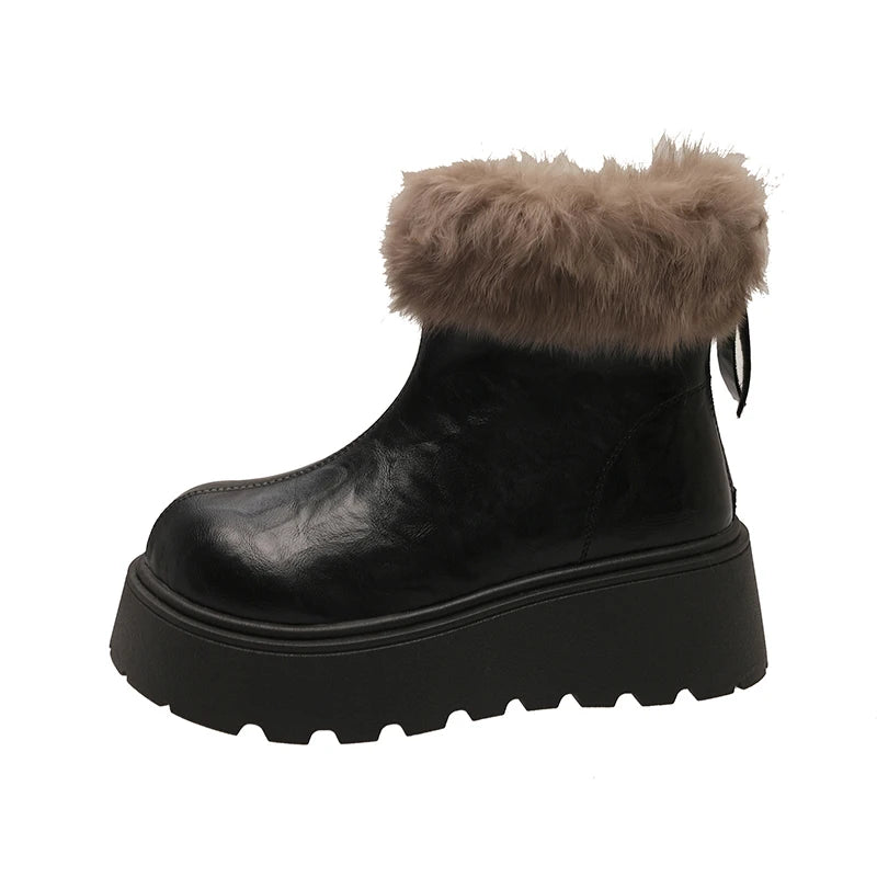 2026 Winter Vintage Women's Boots with Fashionable Added Insulation Warm and Thick Soles High Heels Made of Cotton Hot 35-40
