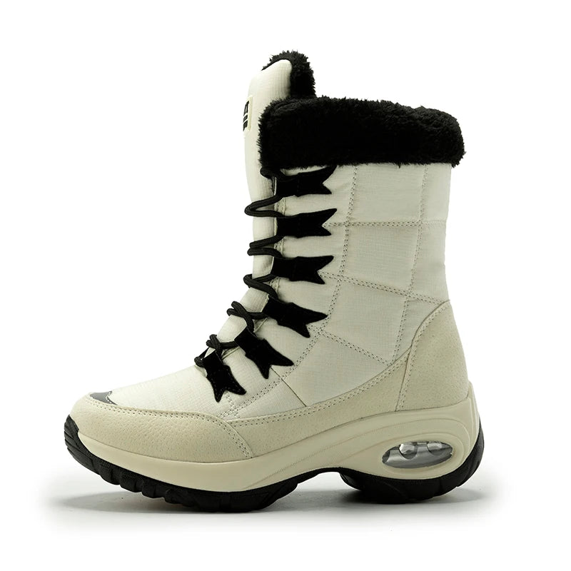 Winter Snow Boots Women Warm Comfortable Plush Lace-up Anti-slip High-top Women Boots Thick-soled Durable Soft Ankle Boots Women