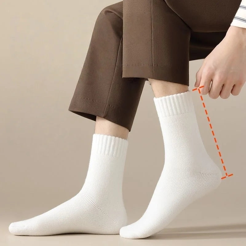 Winter Thermal Socks for Men Thickened Fleece Lined Long Socks Cashmere Feel Heat Retention Cold Weather Warm Sock Outdoor Sking