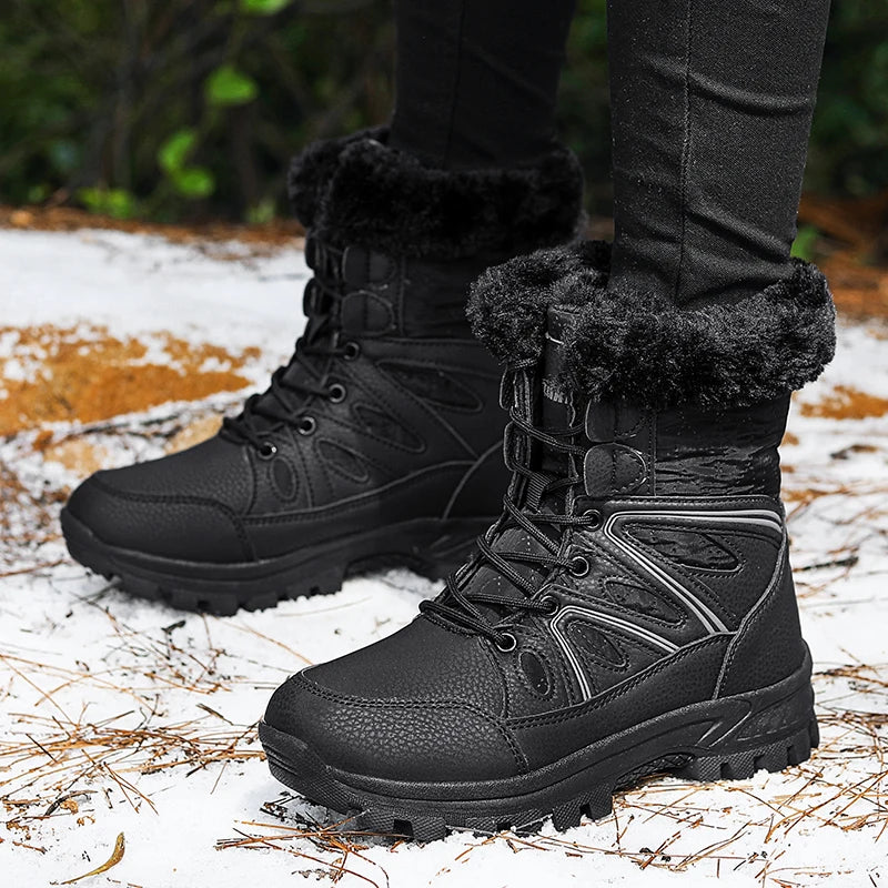 Winter Snow Boots Women High-top Outdoor Casual Keep Warm Soft Plush Ankle Boots Women Anti-slip Wear-resistant Women Shoes