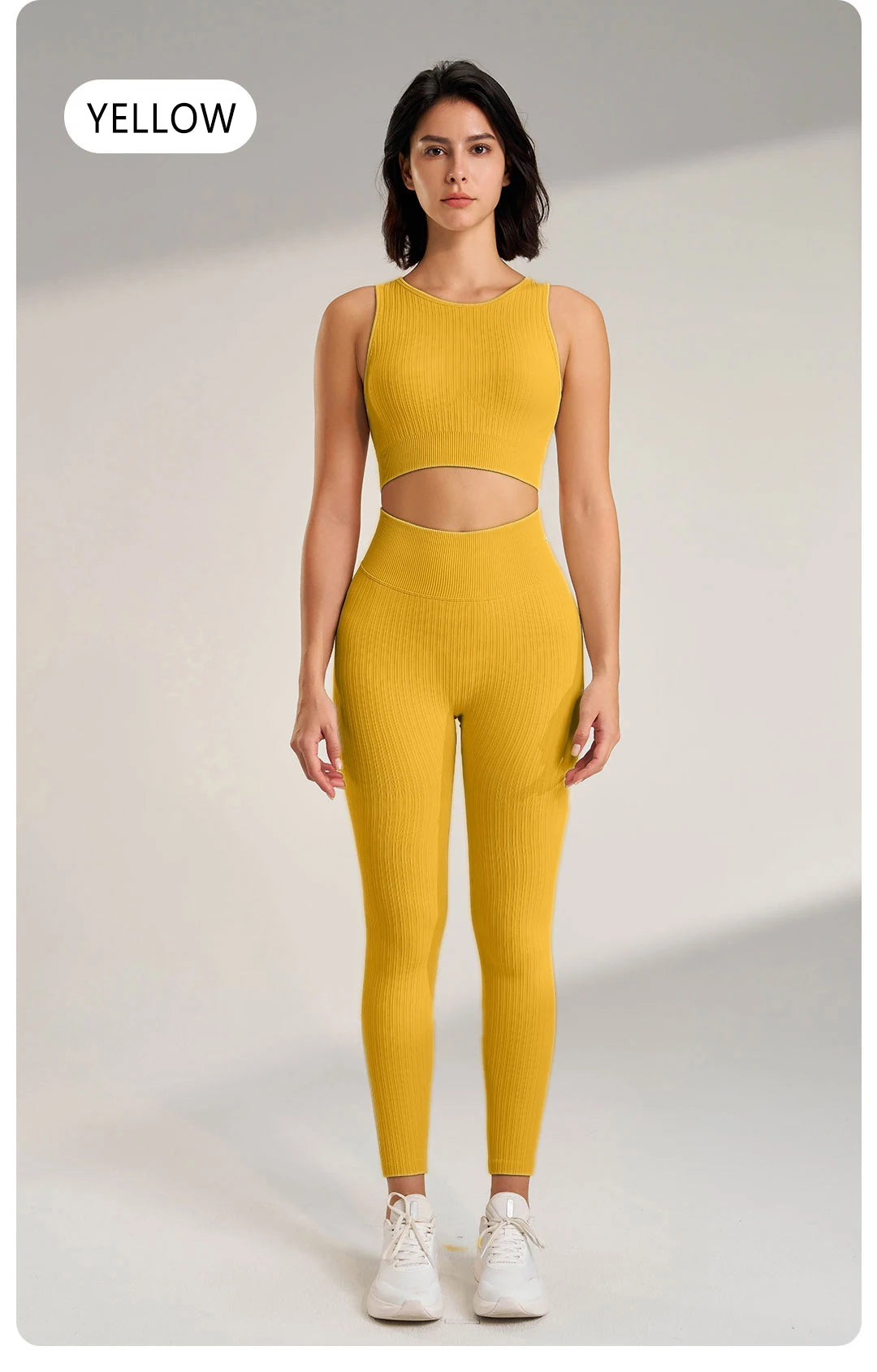Women's Sports Fitness Suit Gym High Intensity Workout Shockproof Bra High Waisted Leggings Tights Yoga Suit Training Set
