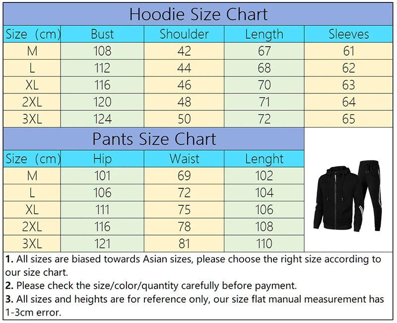 Fall Winter Daily Casual Sporty Jogger Set Fitness Jacket Outfit 2025 New Arrival Men's Tracksuit Zip-up Hoodie Black Sweatpants