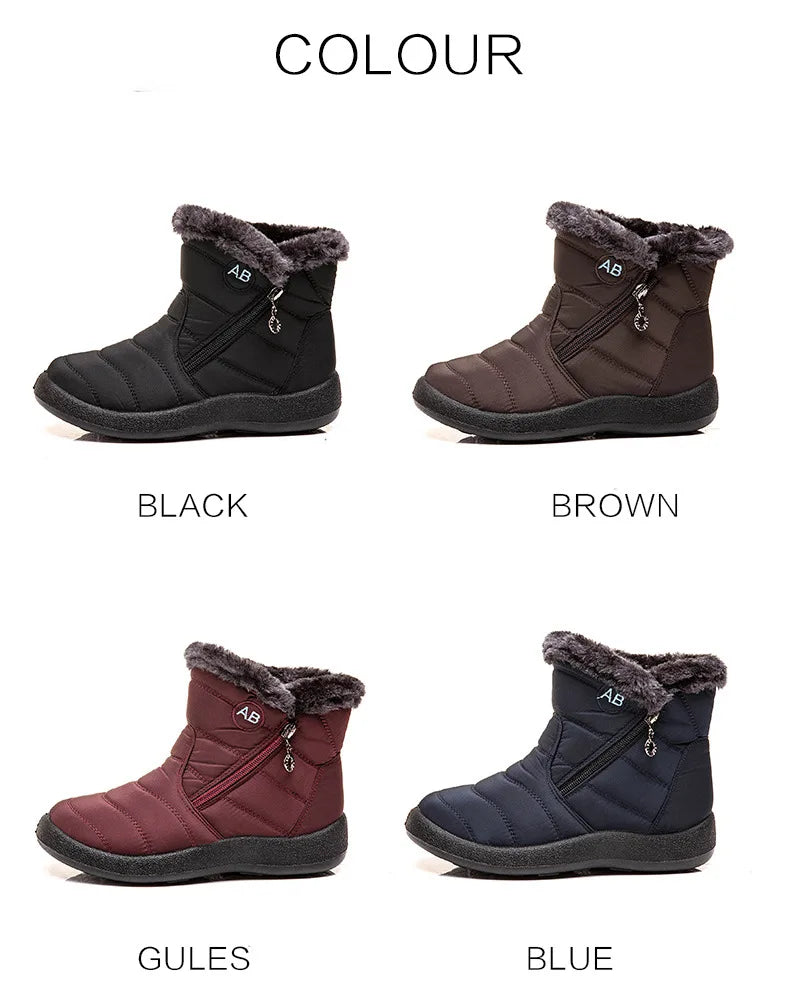 Winter Women Boots Thick Bottom Ankle Boots Women Waterproof Boots Fashion Women Shoes Solid Color Ladies Shoes Female Sneakers