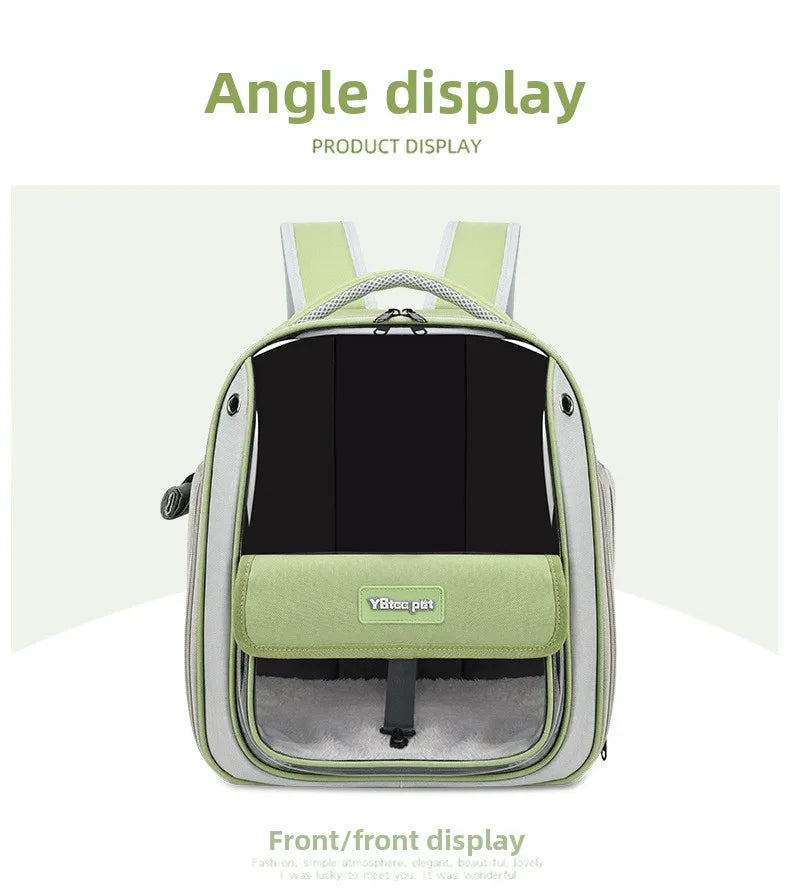 Cat backpack  outing schoolbag  double-shoulder pet bag  cat for travel  dog and cat supplies  transparent large-capacity portab