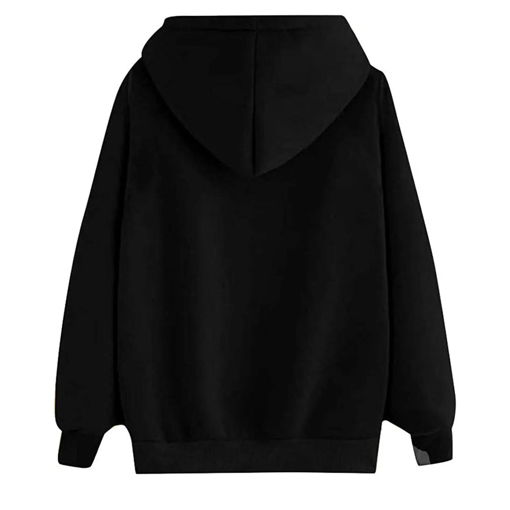 Women's Hoodies Tops Long Sleeve Sports blouse Spring Fashion fun Print Sweatshirts Solid Casual Loose Hooded Sweatshirt