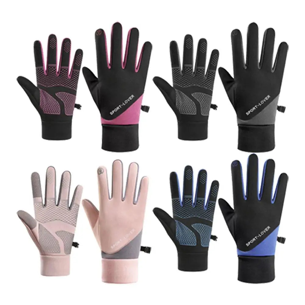 Winter Warm  Cycling Gloves Windproof Sports Running Motorcycle Anti-Slip Warm Outdoor Sports Touch Screen Full Fingers Gloves