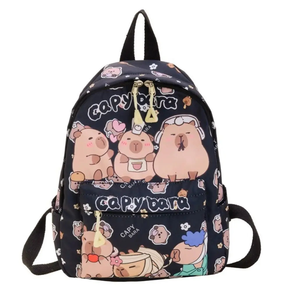 Cute Large Capacity Capybara Backpack Cartoon Breathable Student Schoolbag Nylon Ultra-light Book Bag Back to school Women Girl