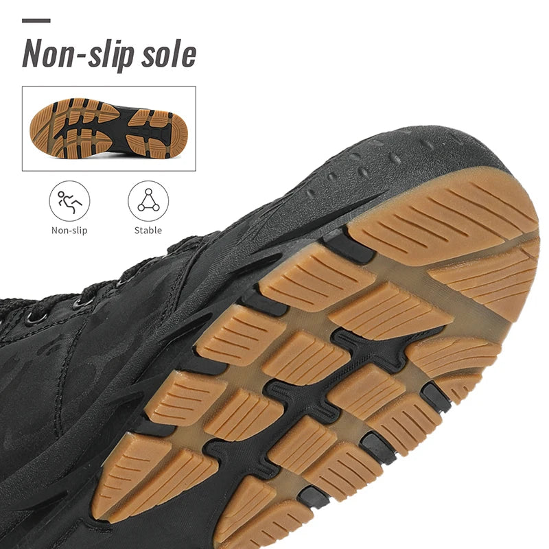 Winter Men's Snow Boots 2025 New Style Platform  Warm Fur Ankle Boots Camo Design Plush  Outdoor Non-slip Hiking Cycling Shoes