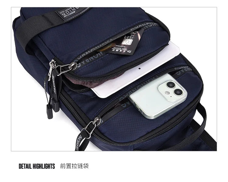 Chest Bag For Men New Large Capacity Shoulder Korean Version Travel Lightweight Nylon Crossbody Bag Backpack