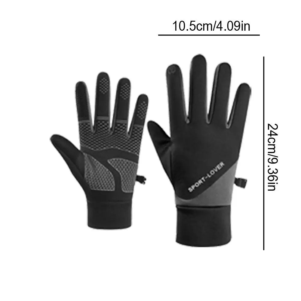 Winter Warm  Cycling Gloves Windproof Sports Running Motorcycle Anti-Slip Warm Outdoor Sports Touch Screen Full Fingers Gloves